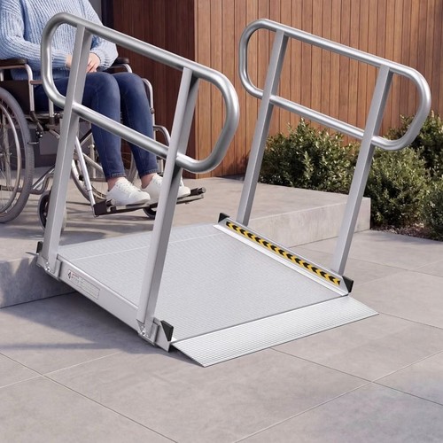 Wheelchair ramp with handrails - ramp,
